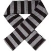 Dolce & Gabbana Black Gray Stripes Wool Neck Wrap Men's Scarf