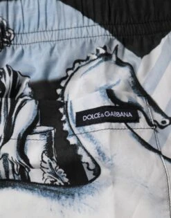Dolce & Gabbana Blue Statue Print Cotton Mens Men's Shorts -Lux Lair Store 6469294