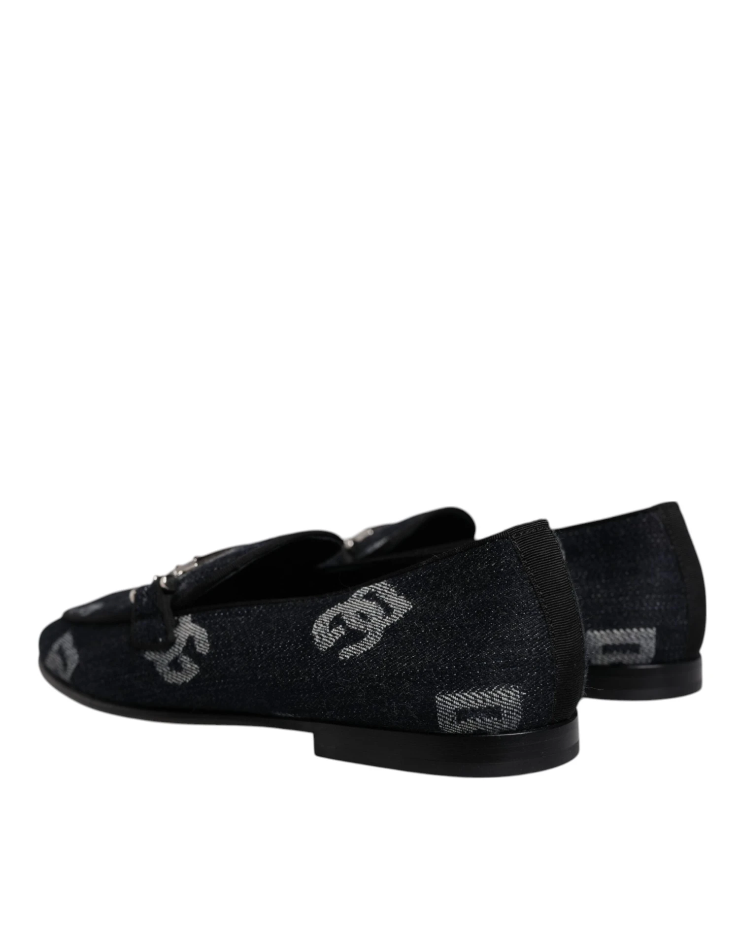 Dolce & Gabbana Black Logo Cotton Loafers Formal Dress Men's Shoes (Pre-Owned) 6 Dolce & Gabbana Black Logo Cotton Loafers Formal Dress Men's Shoes (Pre-Owned) - Image 4