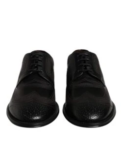 Dolce & Gabbana Black Embroidered Classic Leather Derby Dress Men's Shoes -Lux Lair Store 6479013