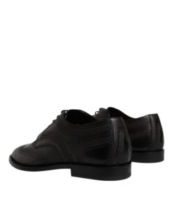 Dolce & Gabbana Black Embroidered Classic Leather Derby Dress Men's Shoes -Lux Lair Store 6479021