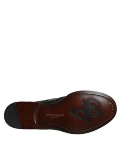 Dolce & Gabbana Black Embroidered Classic Leather Derby Dress Men's Shoes -Lux Lair Store 6479035