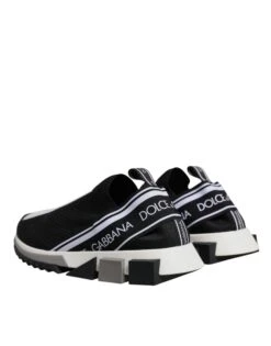 Dolce & Gabbana Black White Slip On Sorrento Sneakers Men's Shoes -Lux Lair Store 6479313