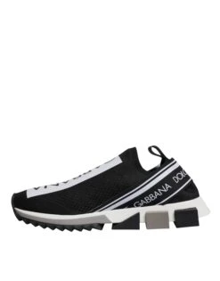 Dolce & Gabbana Black White Slip On Sorrento Sneakers Men's Shoes -Lux Lair Store 6479314