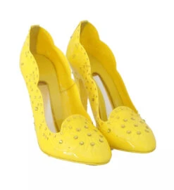 Dolce & Gabbana Yellow Crystal Heels CINDERELLA Women's Shoes -Lux Lair Store 6497627