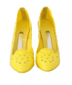 Dolce & Gabbana Yellow Crystal Heels CINDERELLA Women's Shoes -Lux Lair Store 6497631