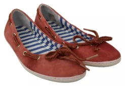 Pantofola D'Oro Coral Suede Lace Bow Loafers Ballet Flat Women's Shoes (Pre-Owned) -Lux Lair Store 6497946