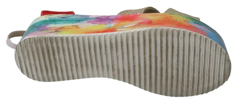 EBARRITO Multicolor Leather Ankle Strap Wedge Heel Sandals Women's Shoes (Pre-Owned) 8 EBARRITO Multicolor Leather Ankle Strap Wedge Heel Sandals Women's Shoes (Pre-Owned) - Image 6