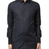 Dolce & Gabbana Dark Blue GOLD Cotton Long Sleeves Dress Men's Shirt -Lux Lair Store 6498847