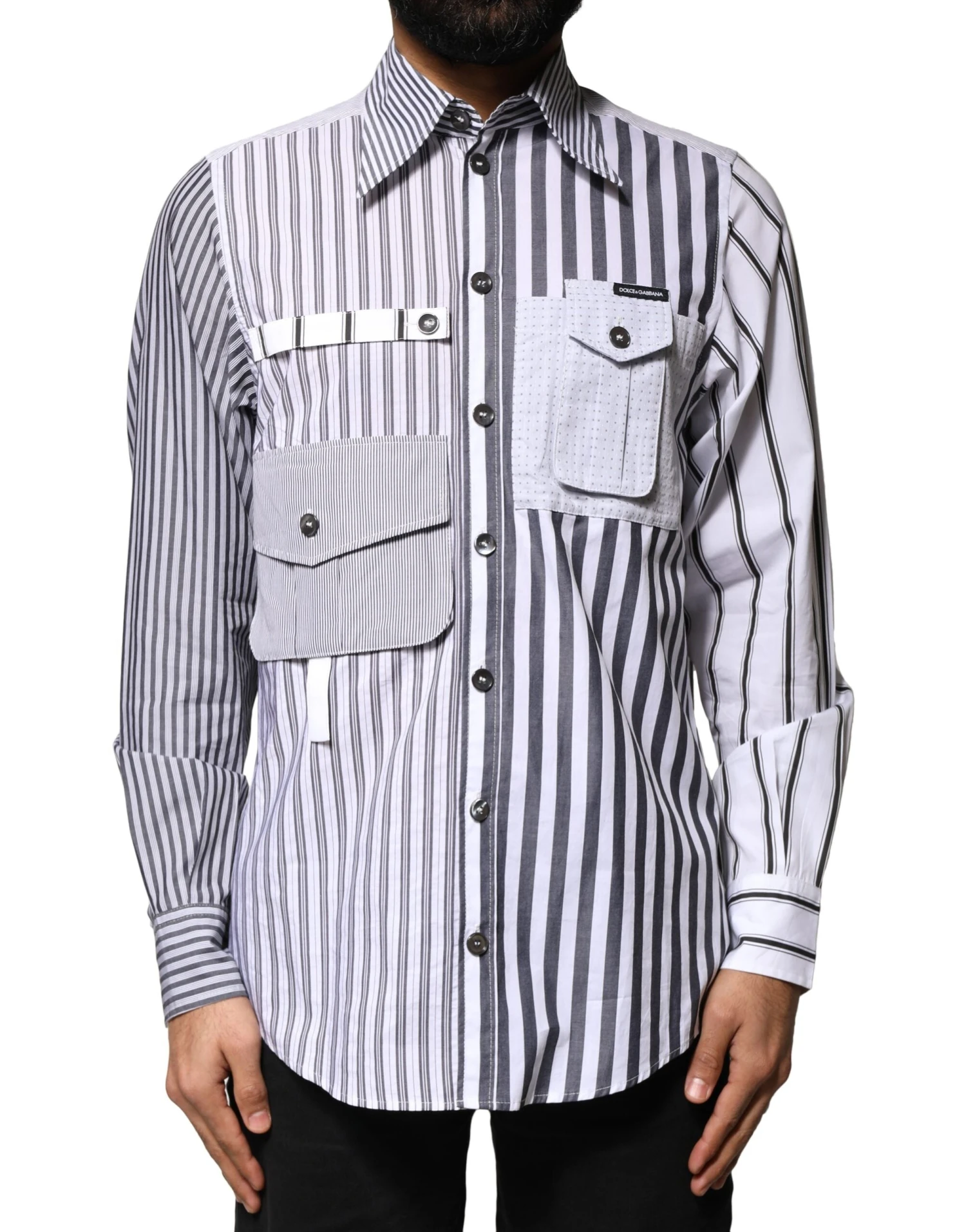 Dolce & Gabbana Multicolor Striped Button Down Casual Men's Shirt (Pre-Owned) 3 Dolce & Gabbana Multicolor Striped Button Down Casual Men's Shirt (Pre-Owned)