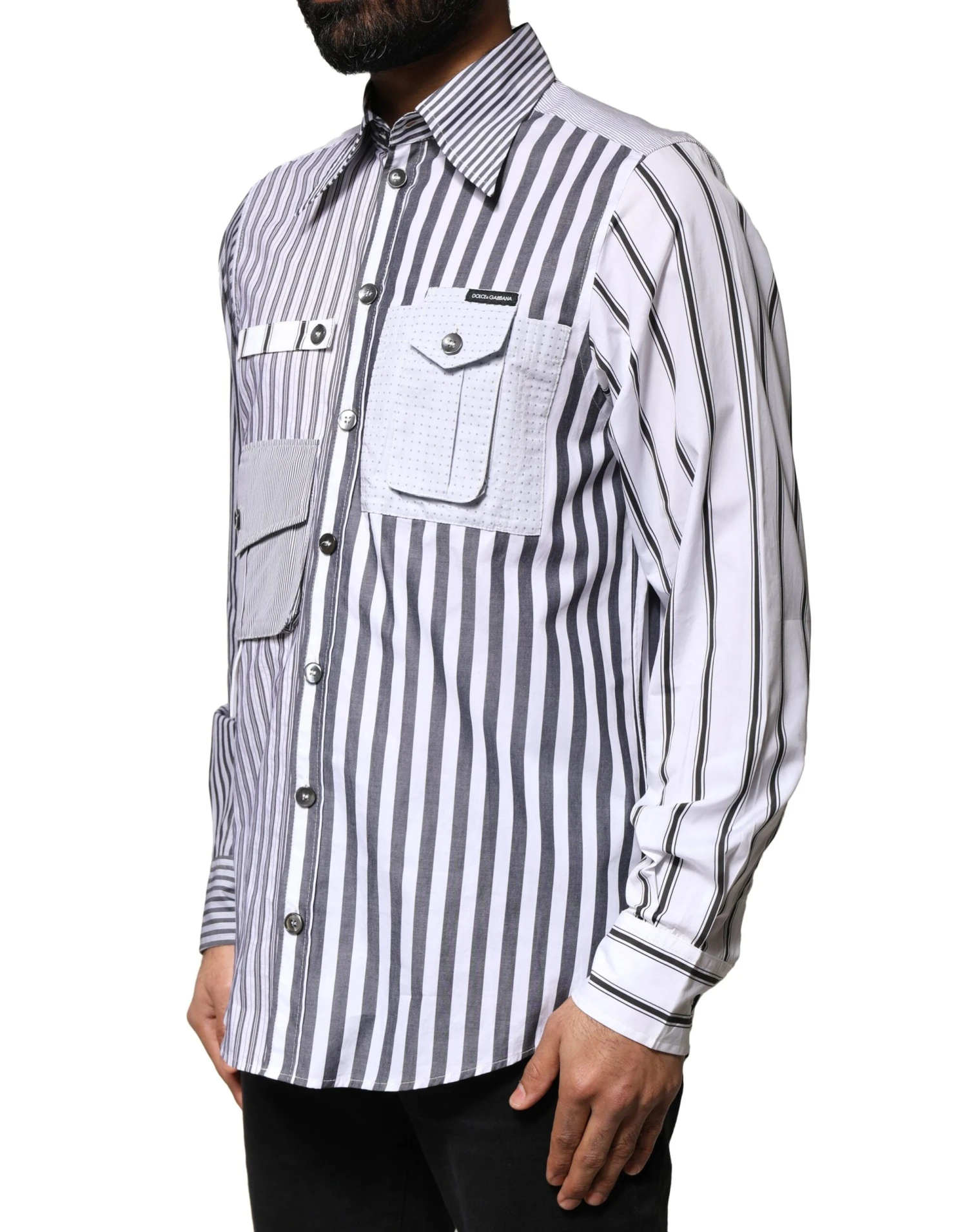 Dolce & Gabbana Multicolor Striped Button Down Casual Men's Shirt (Pre-Owned) 4 Dolce & Gabbana Multicolor Striped Button Down Casual Men's Shirt (Pre-Owned) - Image 2