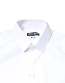 Dolce & Gabbana White Cotton MARTINI Formal Men Dress Men's Shirt (Pre-Owned) -Lux Lair Store 6499423