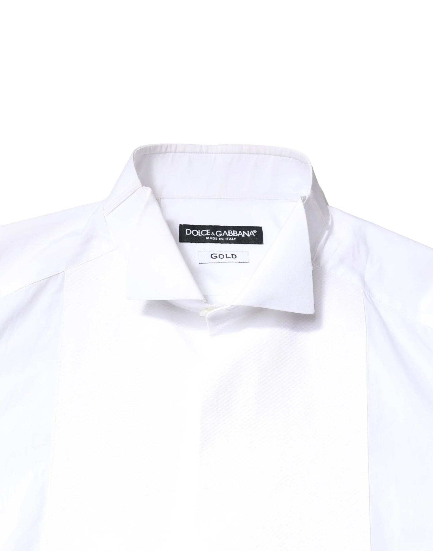 Dolce & Gabbana White GOLD Cotton Poplin Bib Formal Men Dress Men's Shirt (Pre-Owned) 6 Dolce & Gabbana White GOLD Cotton Poplin Bib Formal Men Dress Men's Shirt (Pre-Owned) - Image 4