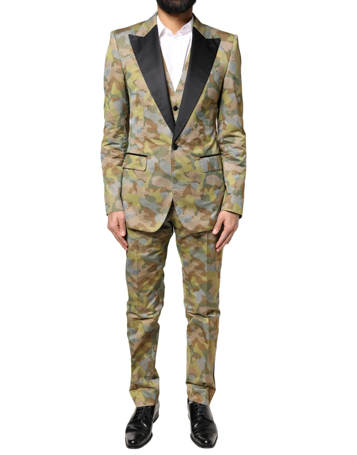 Dolce & Gabbana Multicolor Camouflage SICILIA 3 Piece Men's Suit 3 Dolce & Gabbana Multicolor Camouflage SICILIA 3 Piece Men's Suit
