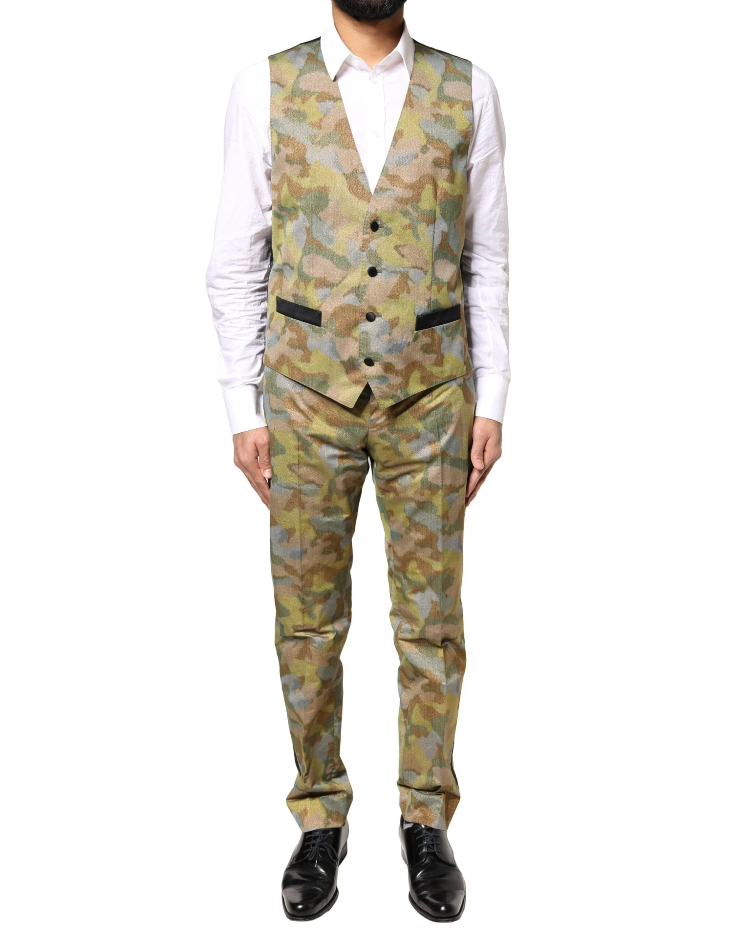 Dolce & Gabbana Multicolor Camouflage SICILIA 3 Piece Men's Suit 6 Dolce & Gabbana Multicolor Camouflage SICILIA 3 Piece Men's Suit - Image 4