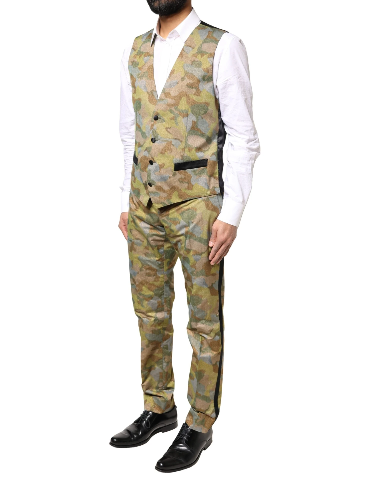 Dolce & Gabbana Multicolor Camouflage SICILIA 3 Piece Men's Suit 7 Dolce & Gabbana Multicolor Camouflage SICILIA 3 Piece Men's Suit - Image 5