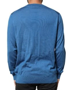 Dolce & Gabbana Blue Cashmere Crown V-neck Pullover Men's Sweater (Pre-Owned) -Lux Lair Store 6499575