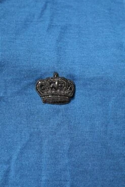 Dolce & Gabbana Blue Cashmere Crown V-neck Pullover Men's Sweater (Pre-Owned) -Lux Lair Store 6499577