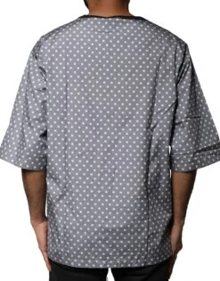 Dolce & Gabbana Gray Polka Dot Pin-Up Print Crew Neck Men's T-shirt -Lux Lair Store 6499671