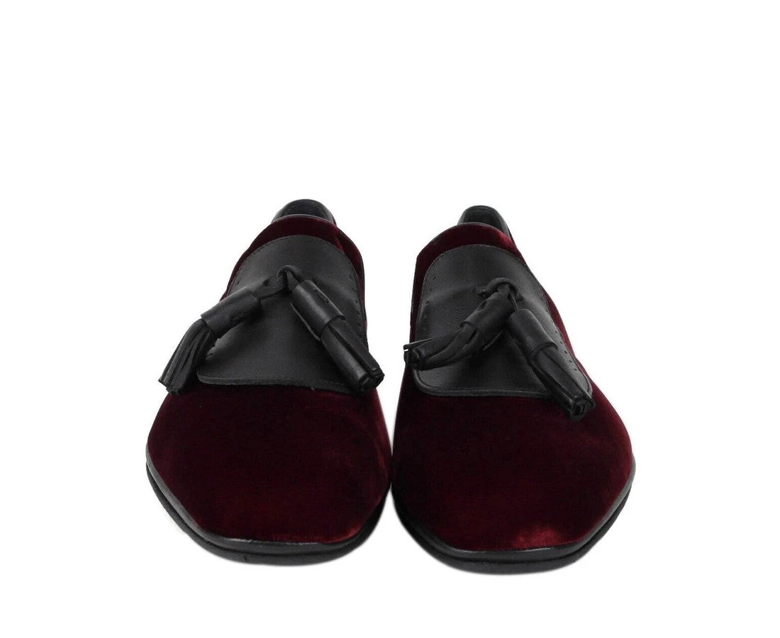 Salvatore Ferragamo Men's Finnegan Dark Red Velvet Tassel Loafer 656327 (10 M) 4 Salvatore Ferragamo Men's Finnegan Dark Red Velvet Tassel Loafer 656327 (10 M) - Image 2