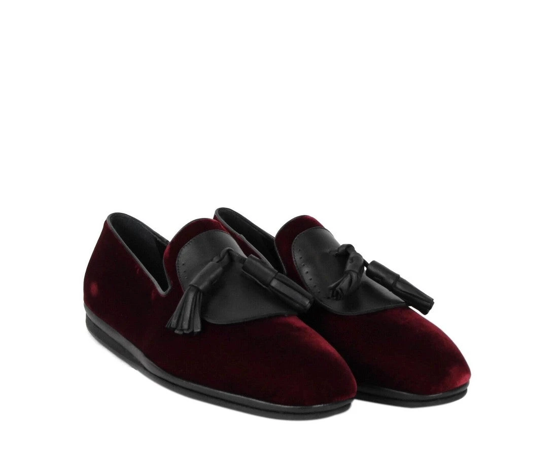 Salvatore Ferragamo Men's Finnegan Dark Red Velvet Tassel Loafer 656327 (10 M) 5 Salvatore Ferragamo Men's Finnegan Dark Red Velvet Tassel Loafer 656327 (10 M) - Image 3