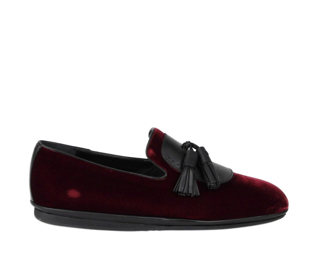 Salvatore Ferragamo Men's Finnegan Dark Red Velvet Tassel Loafer 656327 (10 M) 7 Salvatore Ferragamo Men's Finnegan Dark Red Velvet Tassel Loafer 656327 (10 M) - Image 5