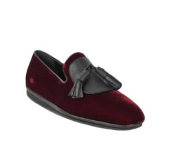 Salvatore Ferragamo Men's Dark Red Finnegan Velvet Tassel Loafer 656327 -Lux Lair Store 656327 finnegan 12 20m 1