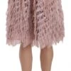 Dolce & Gabbana Pink Gold Fringe Metallic Pencil A-line Women's Skirt -Lux Lair Store 657931