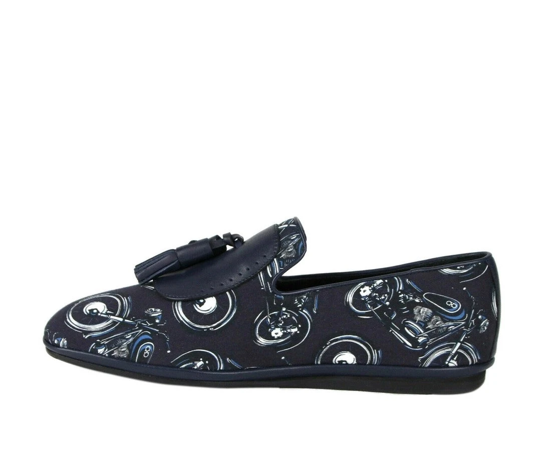 Salvatore Ferragamo Men's Finnegan Deep Blue Fabric Tassel Loafer 9 Salvatore Ferragamo Men's Finnegan Deep Blue Fabric Tassel Loafer - Image 7