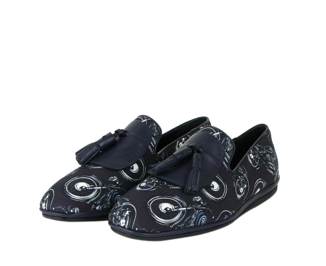 Salvatore Ferragamo Men's Finnegan Deep Blue Fabric Tassel Loafer 12 Salvatore Ferragamo Men's Finnegan Deep Blue Fabric Tassel Loafer - Image 10