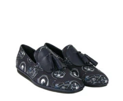 Salvatore Ferragamo Men's Finnegan Deep Blue Fabric Tassel Loafer 29 Salvatore Ferragamo Men's Finnegan Deep Blue Fabric Tassel Loafer -Lux Lair Store 661016 finnegan 11m 4