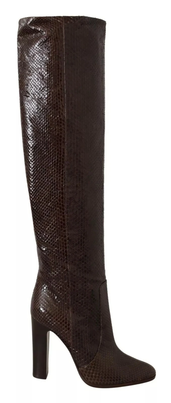 Dolce & Gabbana Brown Exotic Leather Heels High Boots Women's Shoes (Pre-Owned) 3 Dolce & Gabbana Brown Exotic Leather Heels High Boots Women's Shoes (Pre-Owned)