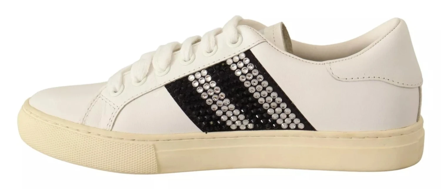 Marc Jacobs White Leather Crystal Embellished Sneakers Women's Shoes (Pre-Owned) 7 Marc Jacobs White Leather Crystal Embellished Sneakers Women's Shoes (Pre-Owned) - Image 5