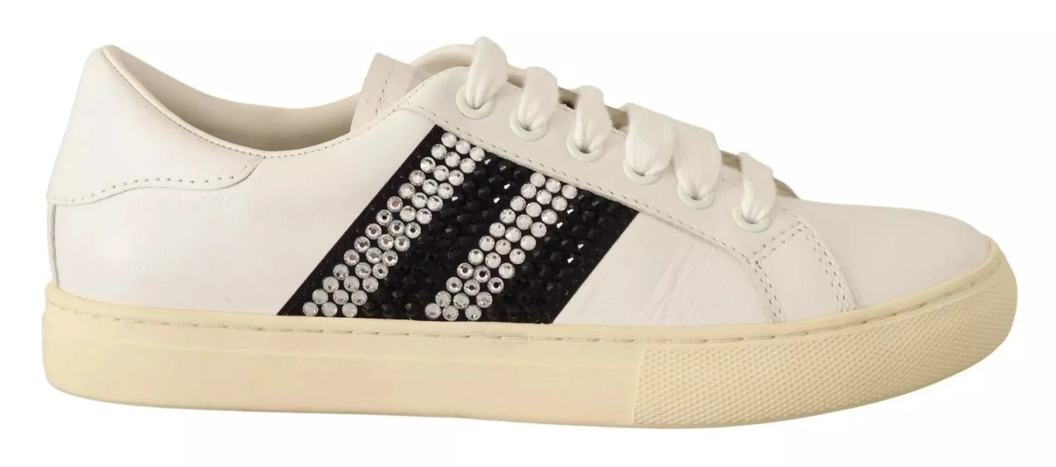 Marc Jacobs White Leather Crystal Embellished Sneakers Women's Shoes (Pre-Owned) 3 Marc Jacobs White Leather Crystal Embellished Sneakers Women's Shoes (Pre-Owned)