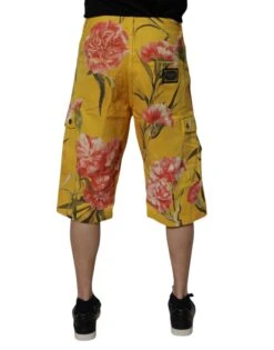 Dolce & Gabbana Yellow Floral Cargo Denim Men Bermuda Men's Shorts 9 Dolce & Gabbana Yellow Floral Cargo Denim Men Bermuda Men's Shorts -Lux Lair Store 6666012