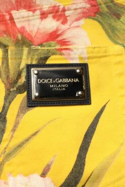 Dolce & Gabbana Yellow Floral Cargo Denim Men Bermuda Men's Shorts 11 Dolce & Gabbana Yellow Floral Cargo Denim Men Bermuda Men's Shorts -Lux Lair Store 6666014
