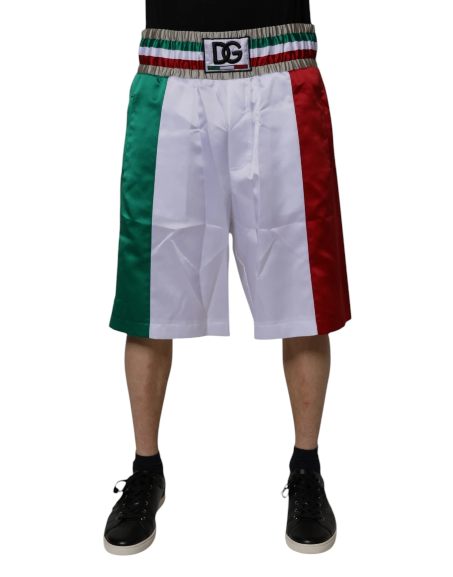 Dolce & Gabbana Multicolor Italia Polyester Bermuda Men's Shorts (Pre-Owned) 3 Dolce & Gabbana Multicolor Italia Polyester Bermuda Men's Shorts (Pre-Owned)
