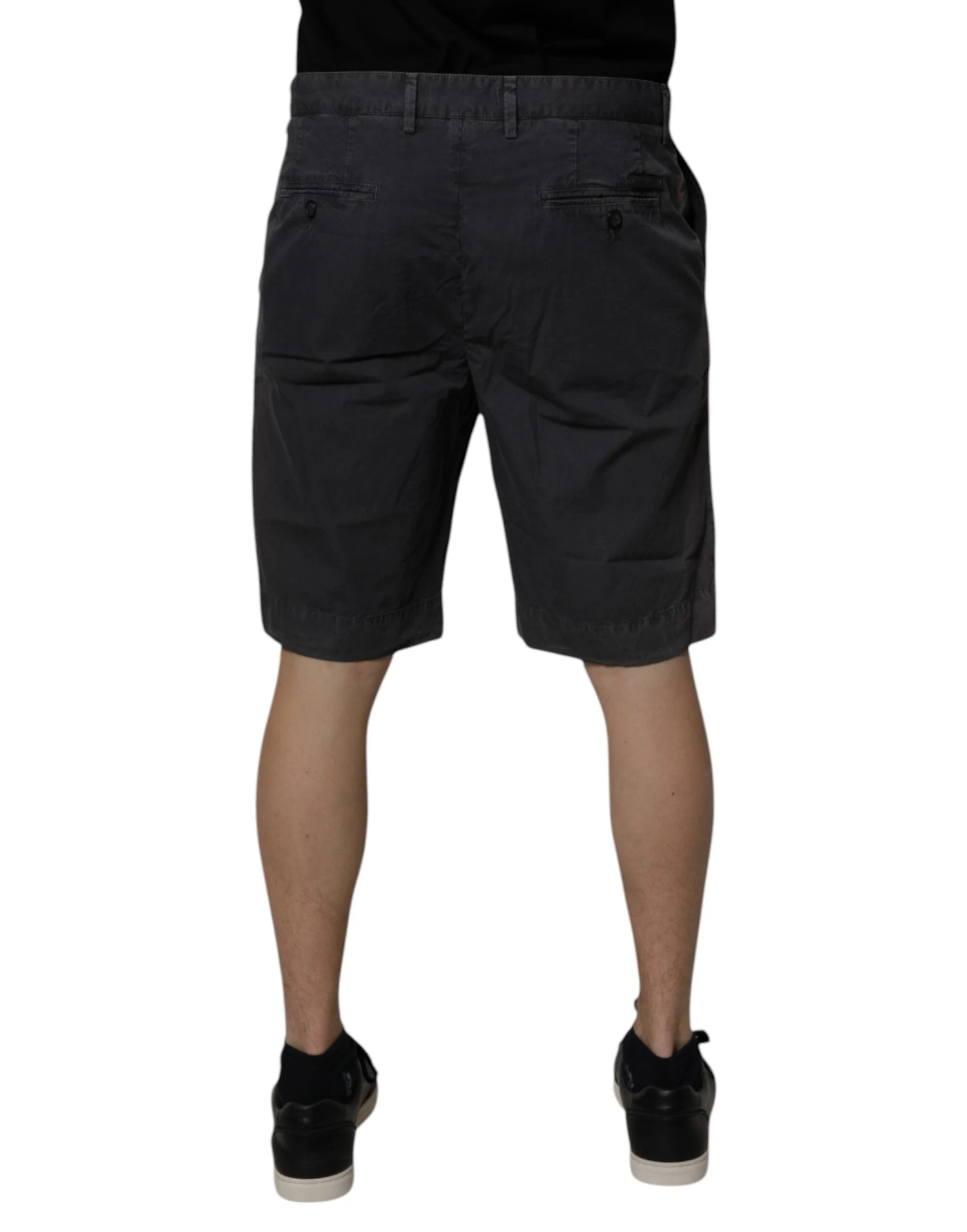 Dolce & Gabbana Dark Gray Cotton Mid Waist Men Bermuda Men's Shorts (Pre-Owned) 5 Dolce & Gabbana Dark Gray Cotton Mid Waist Men Bermuda Men's Shorts (Pre-Owned) - Image 3