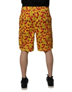 Dolce & Gabbana Yellow Cherry Print Cotton Men Bermuda Men's Shorts 8 Dolce & Gabbana Yellow Cherry Print Cotton Men Bermuda Men's Shorts -Lux Lair Store 6668092