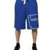Dolce & Gabbana Blue Logo Cotton Bermuda SweatMen's Men's Shorts -Lux Lair Store 6669088