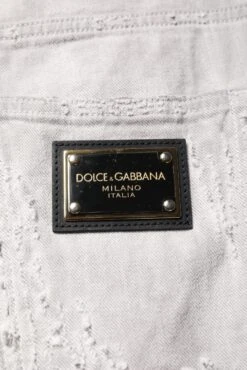 Dolce & Gabbana Light Gray Tattered Men Denim Bermuda Men's Shorts 11 Dolce & Gabbana Light Gray Tattered Men Denim Bermuda Men's Shorts -Lux Lair Store 6669396