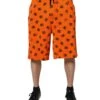 Dolce & Gabbana Orange Logo Monogram Cotton Bermuda Men's Shorts (Pre-Owned)