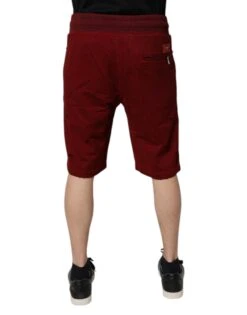 Dolce & Gabbana Bordeaux Cotton Bermuda Men SweatMen's Men's Shorts -Lux Lair Store 6669790