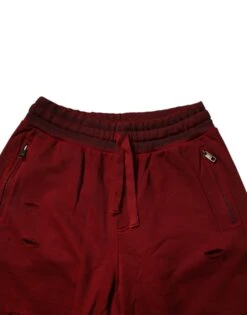 Dolce & Gabbana Bordeaux Cotton Bermuda Men SweatMen's Men's Shorts -Lux Lair Store 6669797