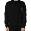 Dolce & Gabbana Black Heraldic Silk Buttoned Pullover Men's Sweater (Pre-Owned) 2 Dolce & Gabbana Black Heraldic Silk Buttoned Pullover Men's Sweater (Pre-Owned) -Lux Lair Store 6670082