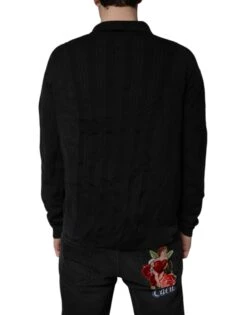 Dolce & Gabbana Black Heraldic Silk Buttoned Pullover Men's Sweater (Pre-Owned) 9 Dolce & Gabbana Black Heraldic Silk Buttoned Pullover Men's Sweater (Pre-Owned) -Lux Lair Store 6670084