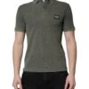 Dolce & Gabbana Army Green Logo Plaque Cotton Polo Shirt Men's T-shirt 1 Dolce & Gabbana Army Green Logo Plaque Cotton Polo Shirt Men's T-shirt -Lux Lair Store 6728376