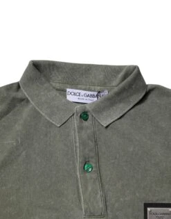 Dolce & Gabbana Army Green Logo Plaque Cotton Polo Shirt Men's T-shirt 10 Dolce & Gabbana Army Green Logo Plaque Cotton Polo Shirt Men's T-shirt -Lux Lair Store 6728379