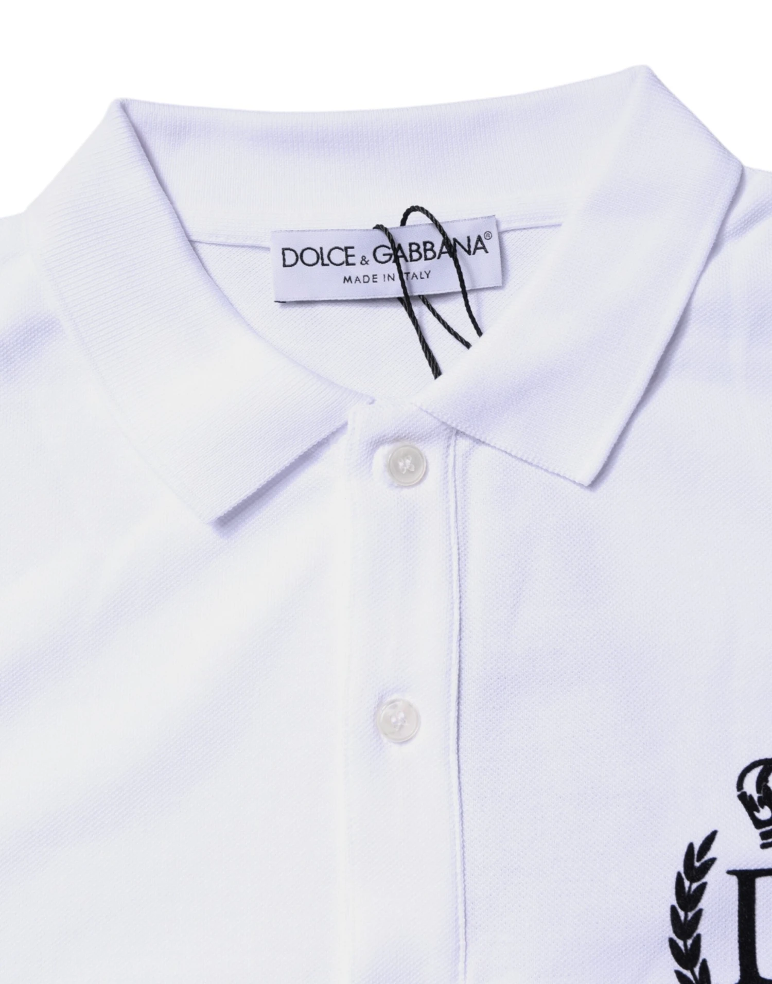 Dolce & Gabbana White Cotton Crown Collared Men Polo Men's T-shirt 7 Dolce & Gabbana White Cotton Crown Collared Men Polo Men's T-shirt - Image 5