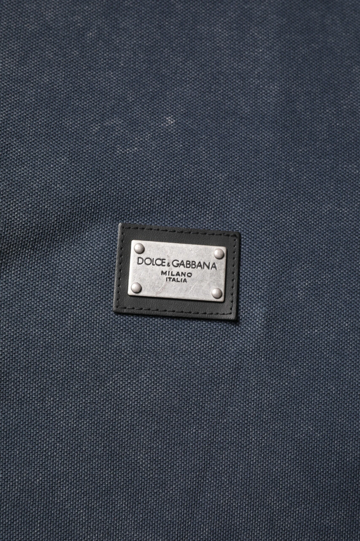 Dolce & Gabbana Dark Blue Logo Plaque Cotton Men Polo Shirt Men's T-shirt 7 Dolce & Gabbana Dark Blue Logo Plaque Cotton Men Polo Shirt Men's T-shirt - Image 5